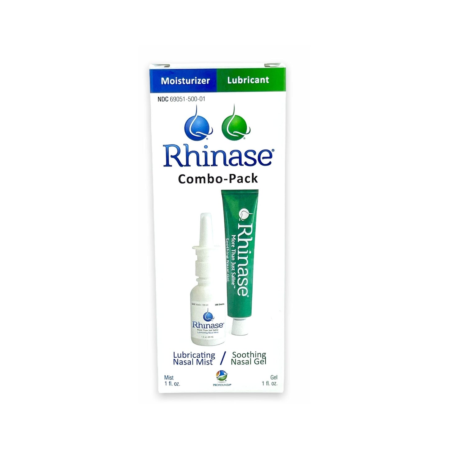 Rhinase Nasal Care Combo Pack - Nasal Gel (1 oz) & Saline Spray (1 oz) for Dryness, Allergy Relief & Nosebleed Prevention, Aloe-Free & pH Balanced
