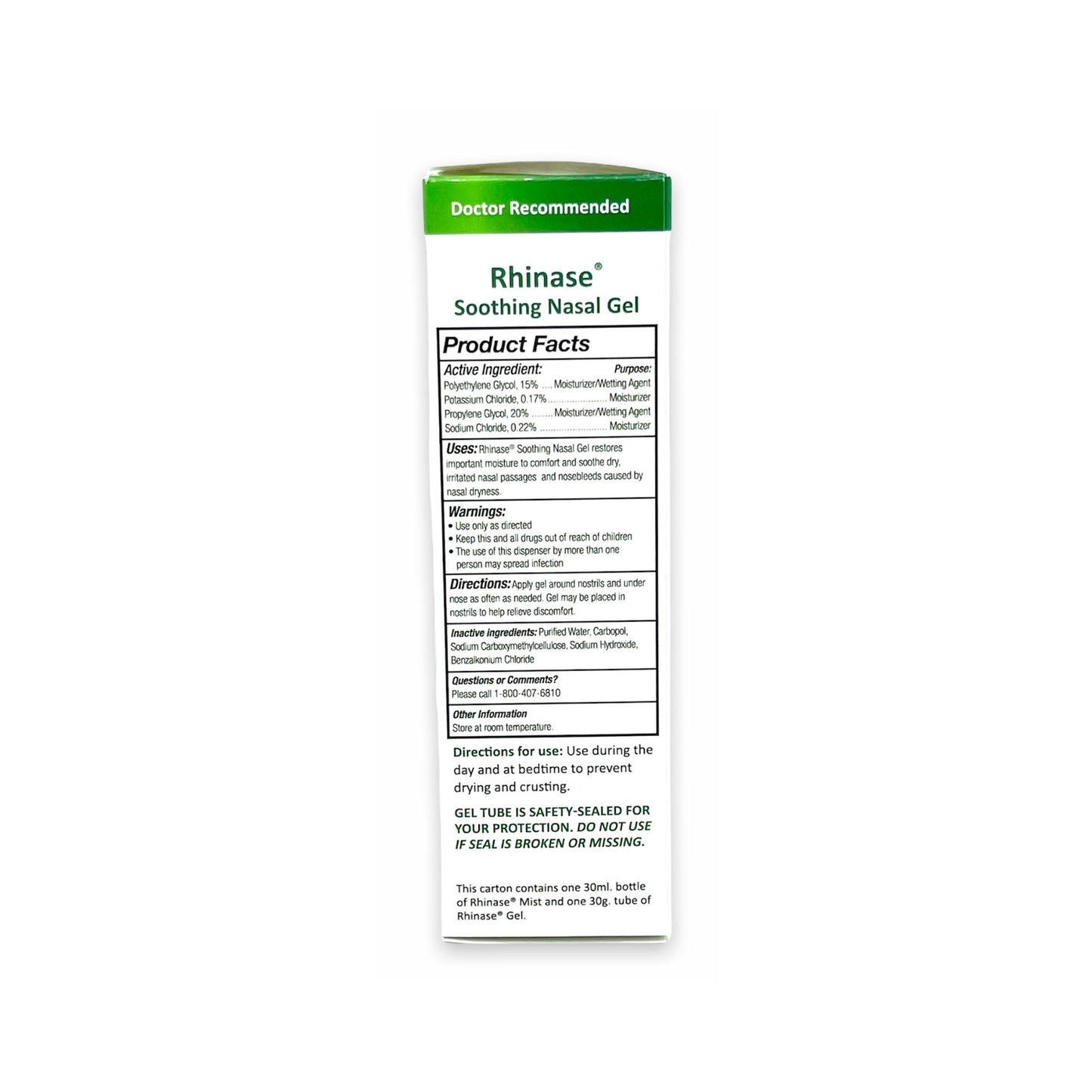 Rhinase Nasal Care Combo Pack - Nasal Gel (1 oz) & Saline Spray (1 oz) for Dryness, Allergy Relief & Nosebleed Prevention, Aloe-Free & pH Balanced