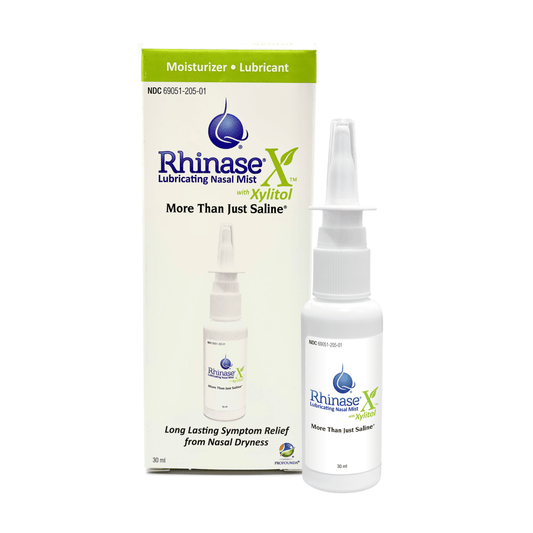 Rhinase X Nasal Spray | Less Sneezing, Itchiness, Nasal drip and Congestion | Mores Than Just Saline | Now with Xylitol | Long Lasting Symptom Relief from Nasal Dryness | (1 oz.)