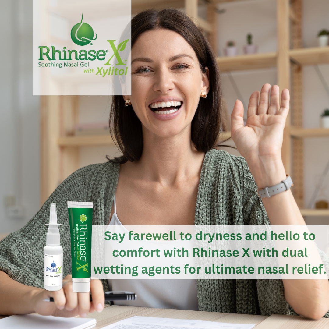 Rhinase X Nasal Gel | Less Sneezing, Itchiness, Nasal drip and Congestion | Mores Than Just Saline | Now with Xylitol | Long Lasting Symptom Relief from Nasal Dryness | (1 oz.)