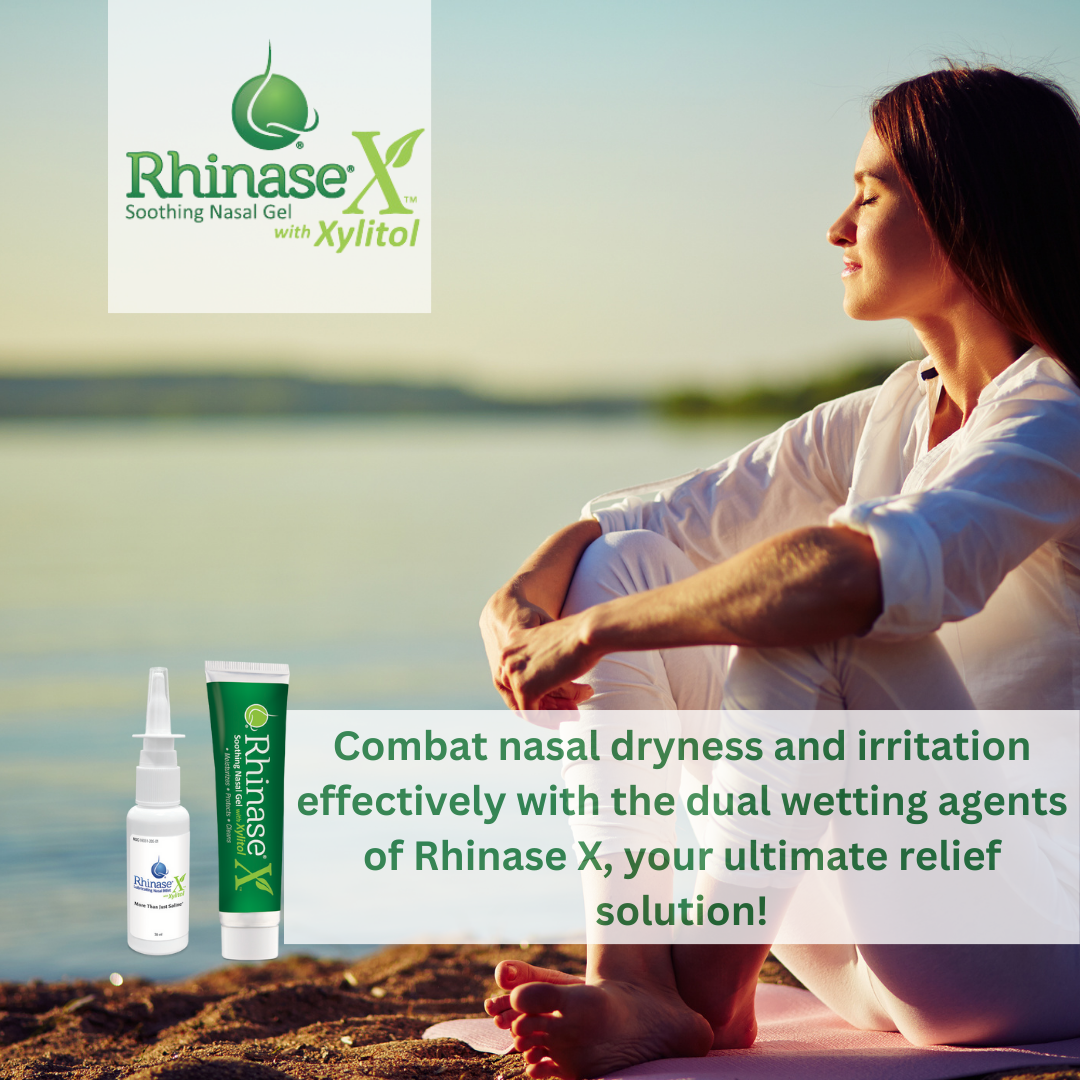 Rhinase X Nasal Gel | Less Sneezing, Itchiness, Nasal drip and Congestion | Mores Than Just Saline | Now with Xylitol | Long Lasting Symptom Relief from Nasal Dryness | (1 oz.)