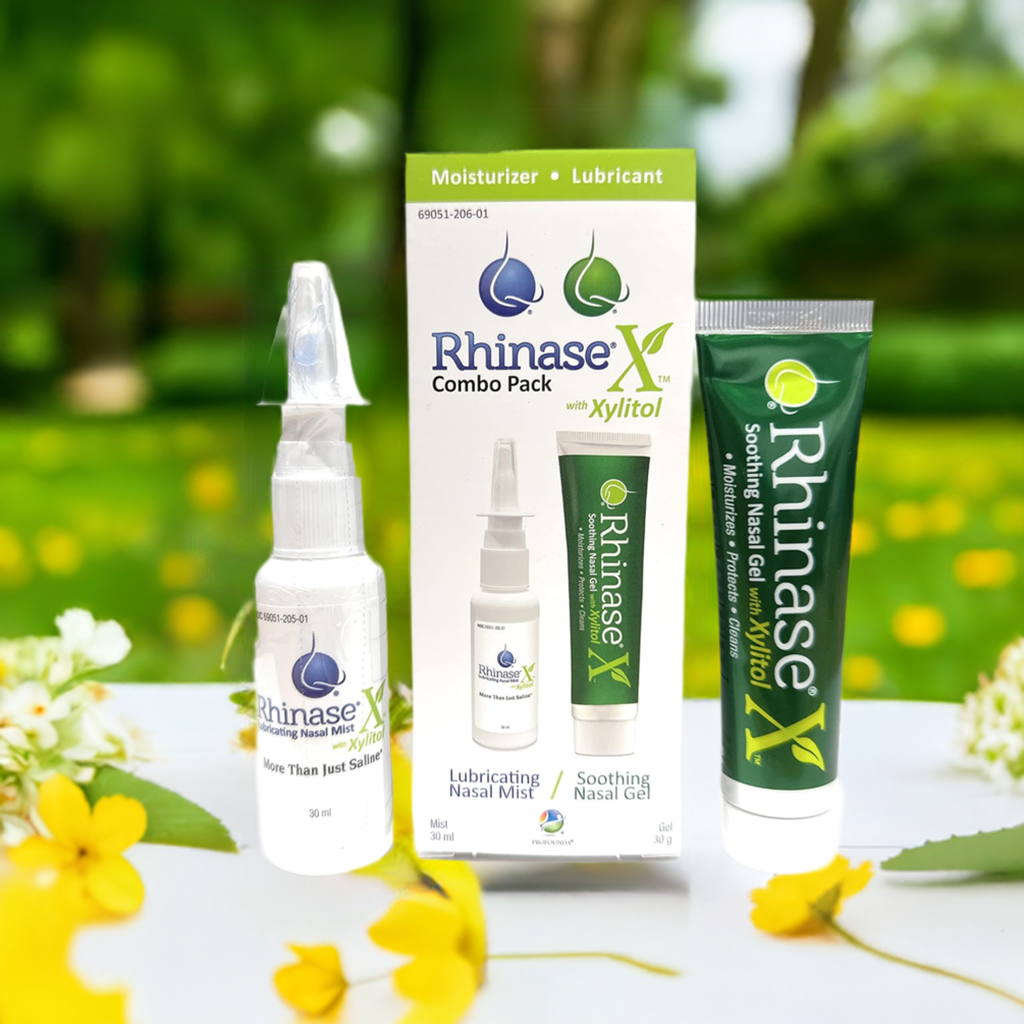 New:Rhinase X Combo Pack - Nasal Gel (30g) & Spray (30ml) for Complete Nasal Relief: Dryness, Congestion, Post Nasal Drip, and Allergies. Retain Moisture, Protect Against Moisture Loss and xylitol
