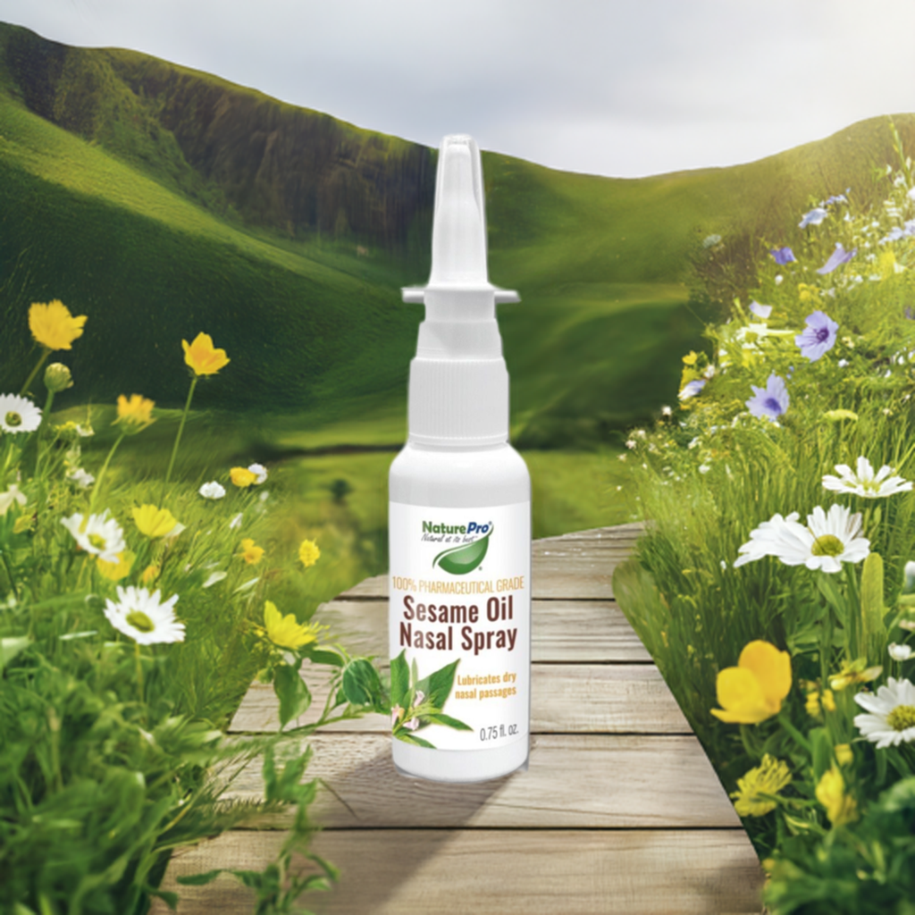 NaturePro Sesame Oil Nasal Spray N Natural Nasal moisturizer Made from 100% Natural Source Sesame Oil moisturizes and Lubricates severely Dry Nasal Passages | 0.75 fl
