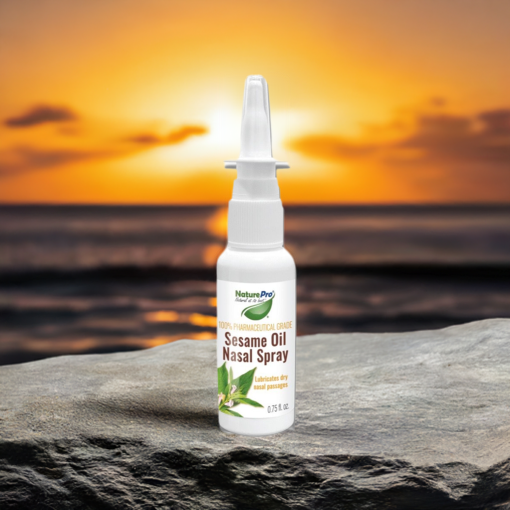 NaturePro Sesame Oil Nasal Spray N Natural Nasal moisturizer Made from 100% Natural Source Sesame Oil moisturizes and Lubricates severely Dry Nasal Passages | 0.75 fl