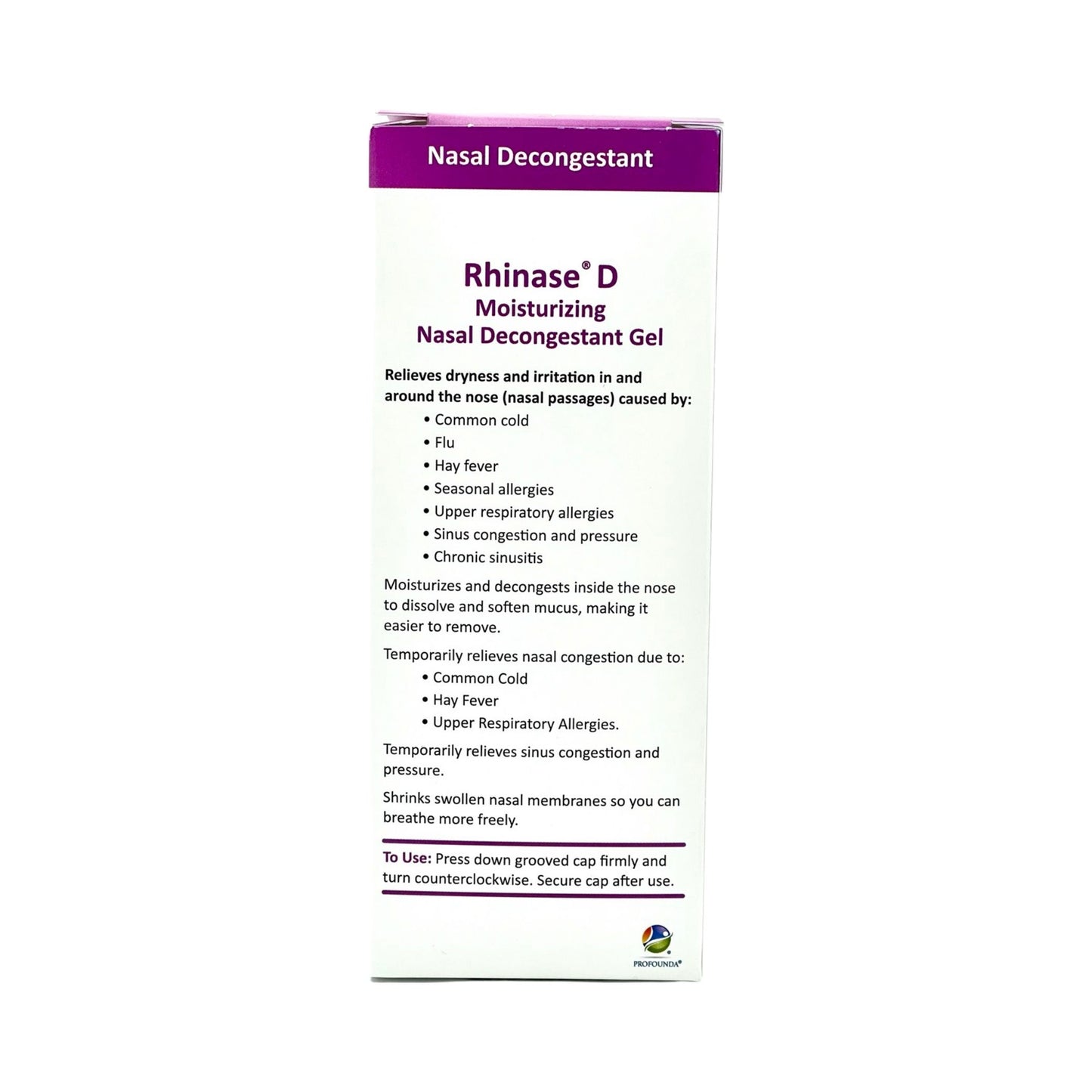 Rhinase D nasal gel with oxymetazoline